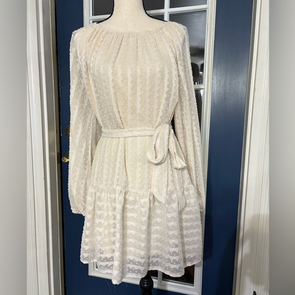 Lovecolette Dresses & Skirts - Lovecolette Ivory  Textured Mini Dress Size Medium